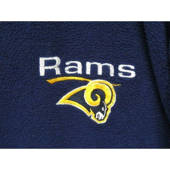 Vintage 2000 Los Angeles Rams NFL Active Fleece Zip Jacket Logo Size XL Blue - Picture 2 of 10